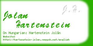 jolan hartenstein business card