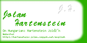 jolan hartenstein business card